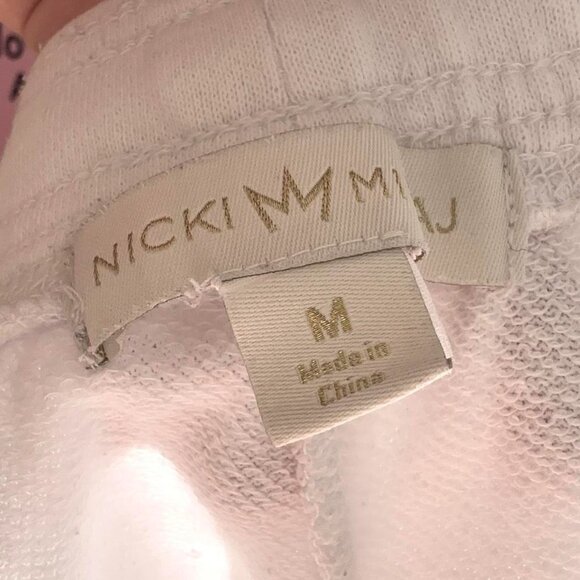 Nikci Minaj White Sequin Mini shorts low rise - Picture 5 of 5